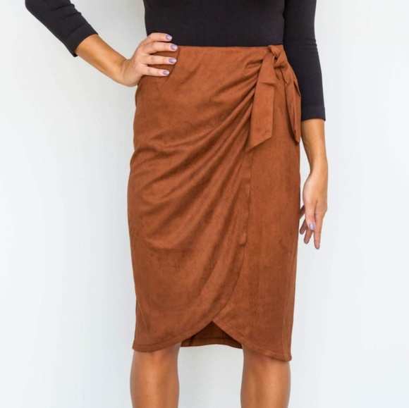 Lush Dresses & Skirts - Lush Suede Wrap Skirt